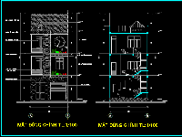 File CAD Kiến trúc nhà phố 3 tầng 1 trệt 2 lầu 5.8x16.5m